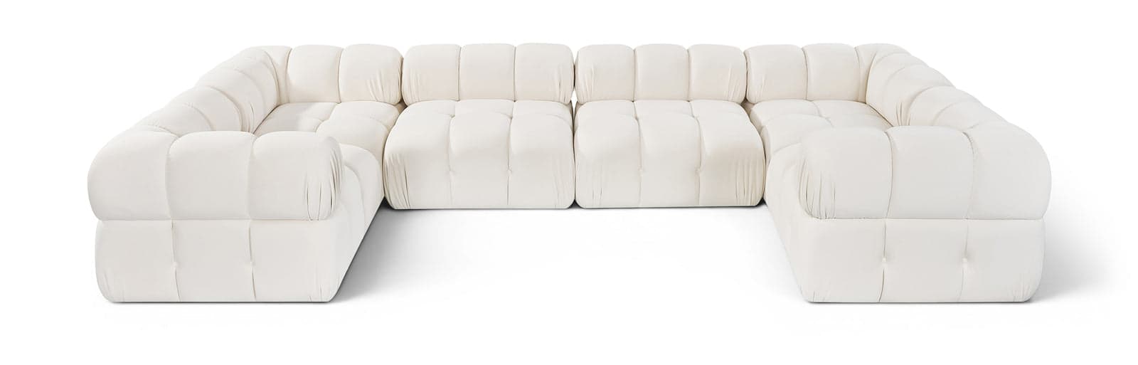 Camden Cream Velvet Performance Fabric Upholstered Sectional, 6-Piece (Style 7) — Vista 1 (1/3)