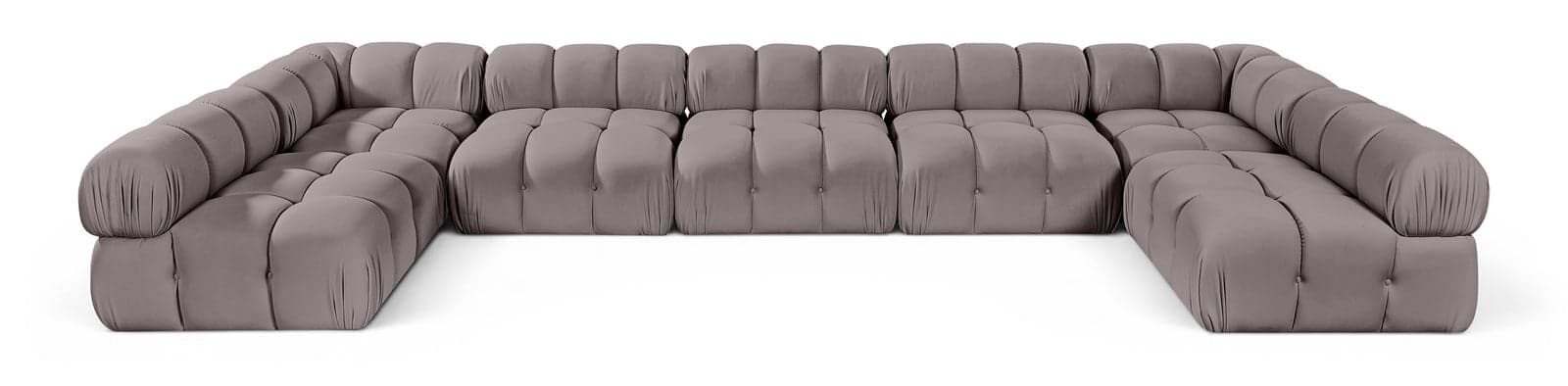 Camden Taupe Velvet Performance Fabric Upholstered Sectional, 7-Piece (Style 2) — View 1 (1/3)