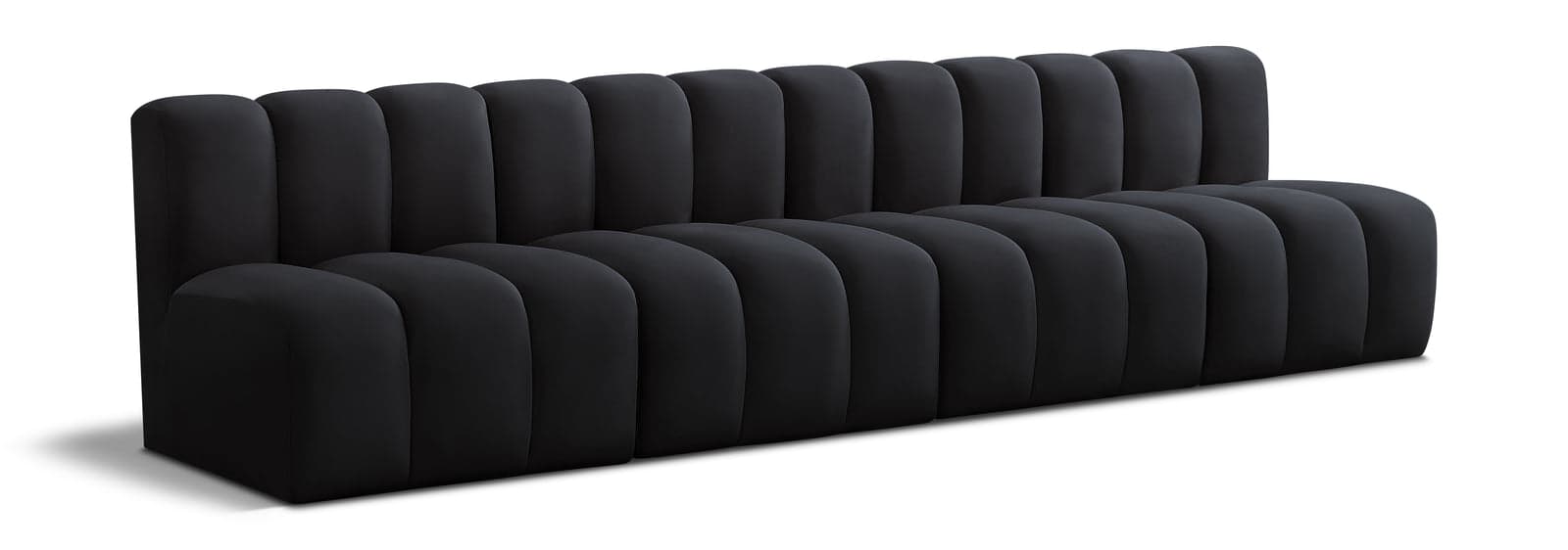 Yara 119" Velvet Upholstered Sectional, 4-Piece — View 1 (1/6)