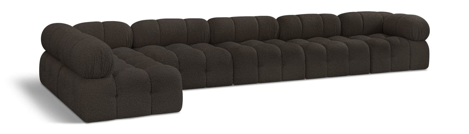 Darcy 170" Brown Boucle Fabric Upholstered Sectional, 6-Piece — Vista 1 (1/3)