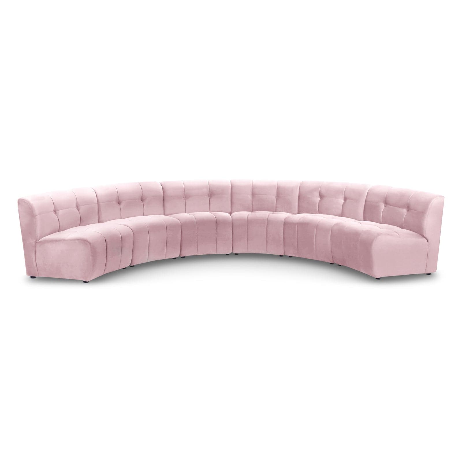 Kira 157.5" Pink Velvet Upholstered Sectional, 6-Piece — Vista 1 (1/3)