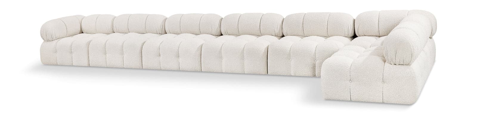 Darcy 204" Cream Boucle Fabric Upholstered Sectional, 7-Piece — Vista 1 (1/3)