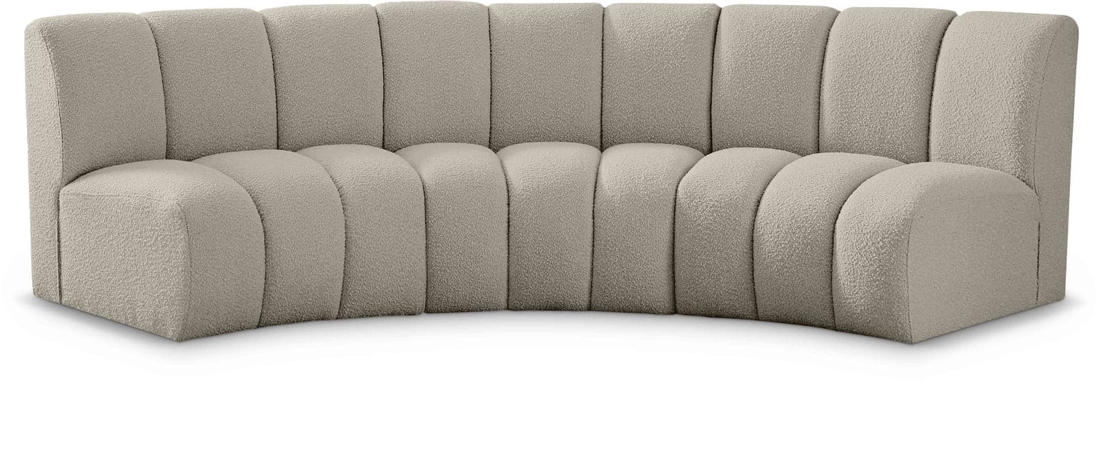 Isolde 119" Brown Boucle Fabric Upholstered Sectional, 3-Piece — Vista 1 (1/3)