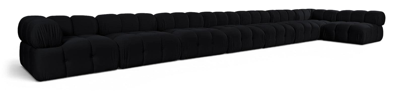 Camden Black Velvet Performance Fabric Upholstered Sectional, 8-Piece (Style 4) — Vista 1 (1/3)