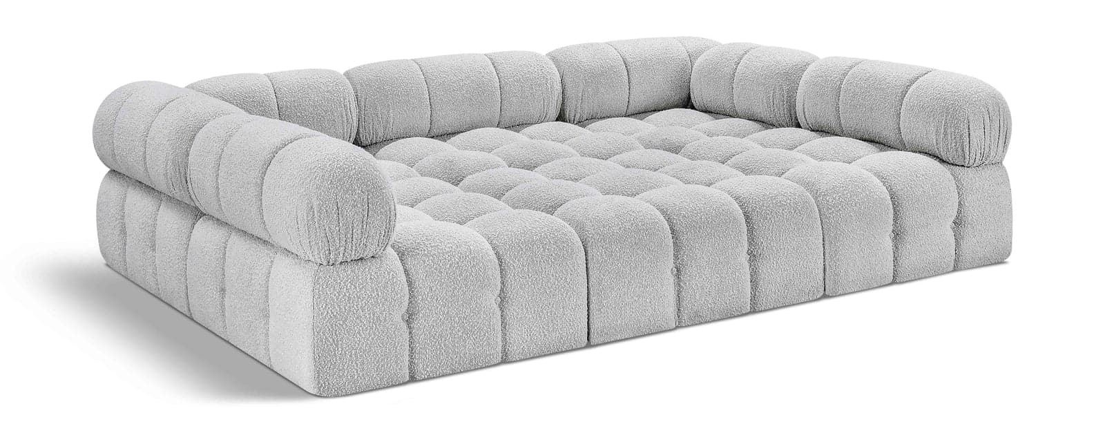 Darcy 102" Grey Boucle Fabric Upholstered Sectional, 6-Piece — View 1 (1/3)