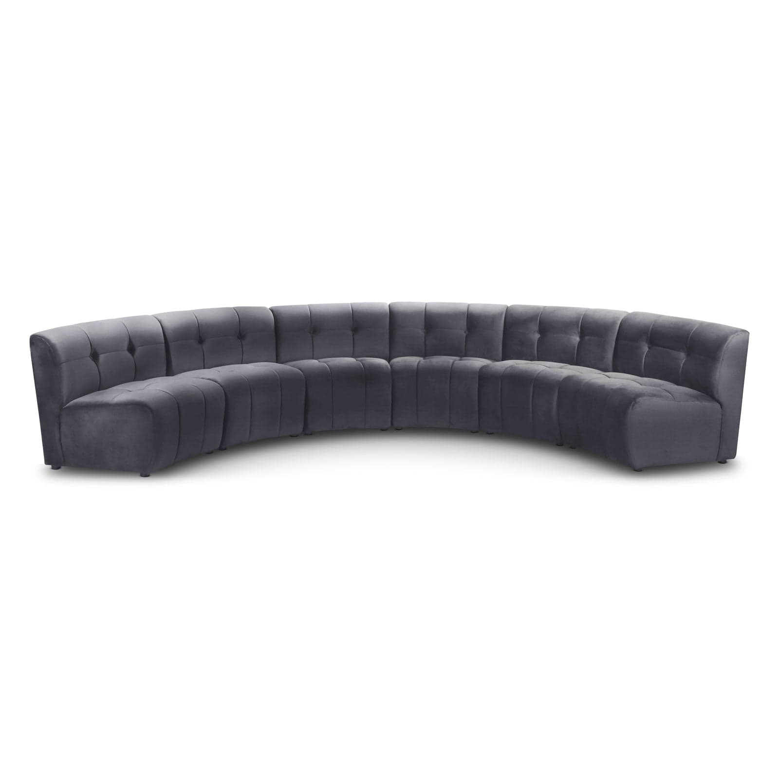 Kira 157.5" Grey Velvet Upholstered Sectional, 6-Piece — Vista 1 (1/3)