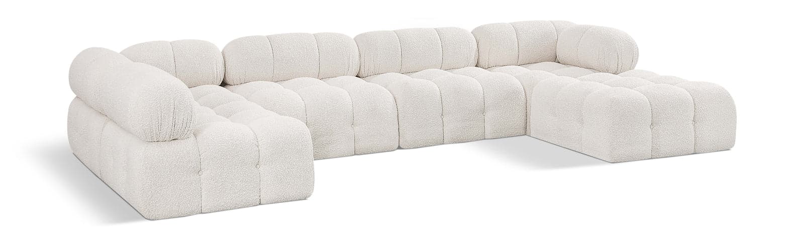 Darcy 136" Cream Boucle Fabric Upholstered Sectional, 6-Piece — Vista 1 (1/3)