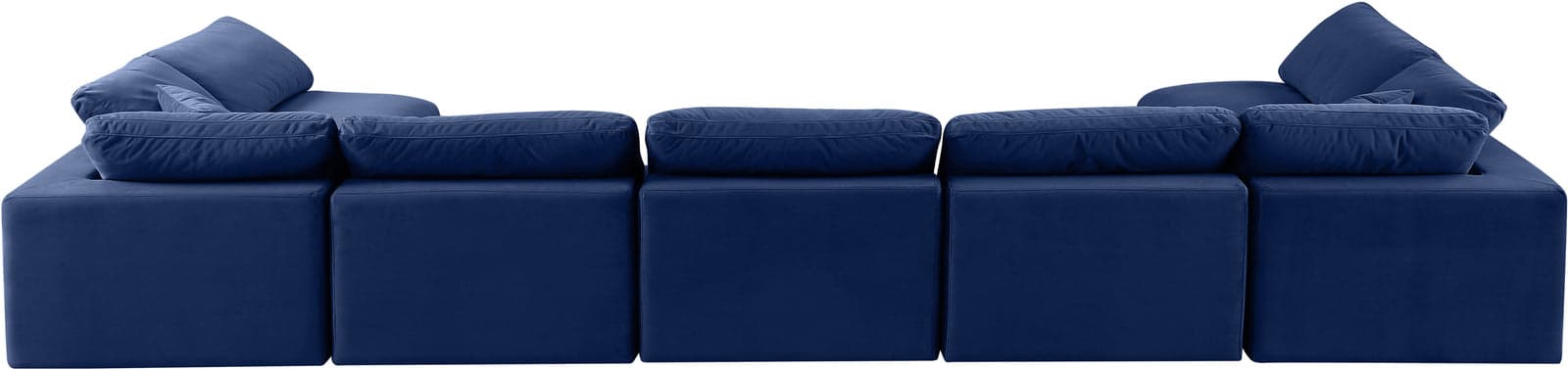 Farrah 197" Navy Velvet Upholstered Sectional, 7-Piece — Vista 1 (1/3)