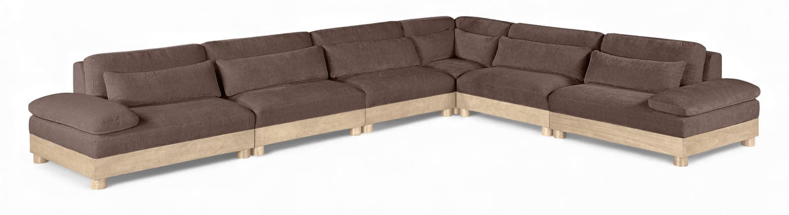 Kira 167.75" Brown Chenille Fabric Upholstered Modular Sectional, 6-Piece — Vista 1 (1/3)