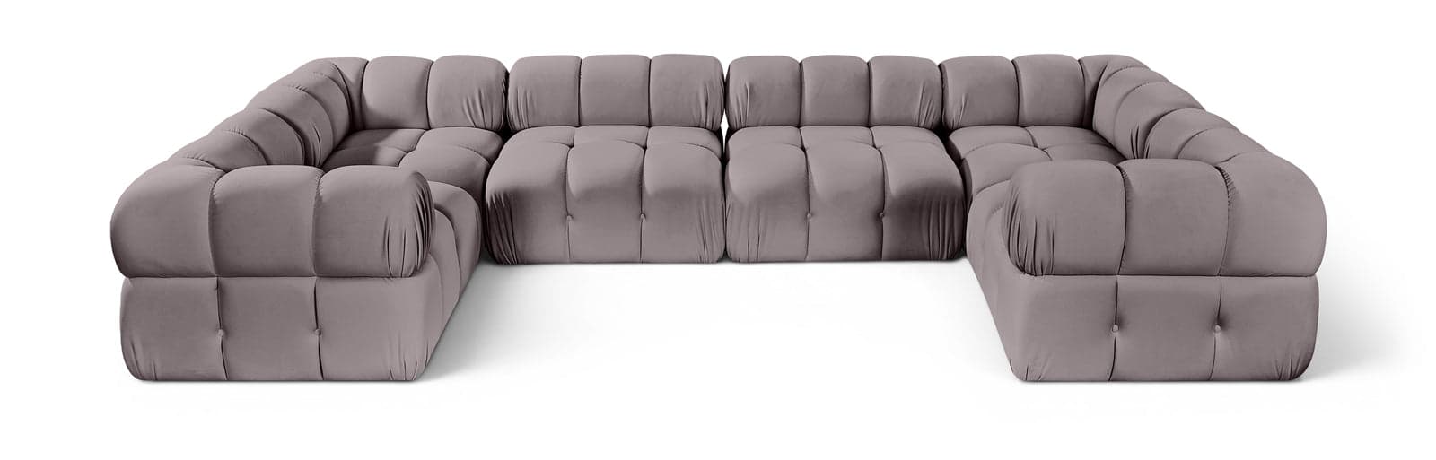 Camden Taupe Velvet Performance Fabric Upholstered Sectional, 6-Piece (Style 7) — Vista 1 (1/3)