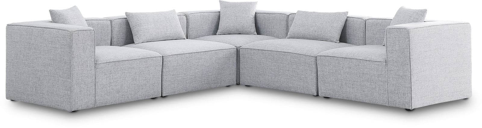 Farrah 108" Grey Fabric Upholstered Sectional, 5-Piece (Style 2) — Vista 1 (1/3)