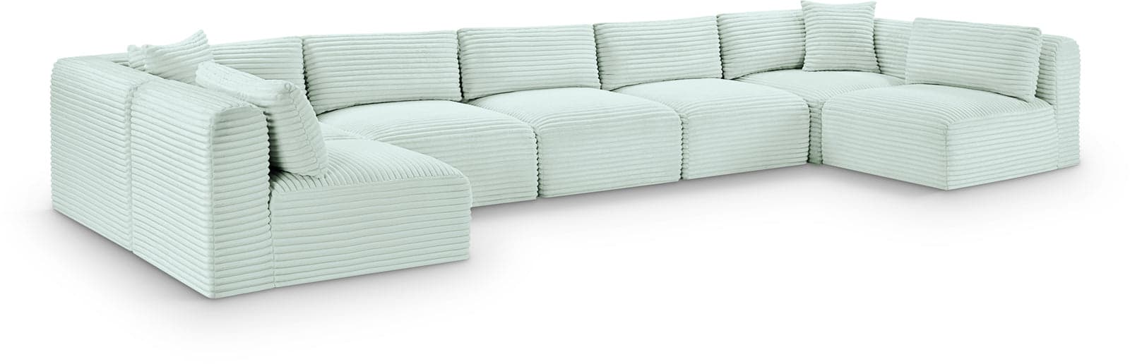 Faye 171" Mint Corduroy Performance Fabric Upholstered Sectional, 7-Piece — Vista 1 (1/3)