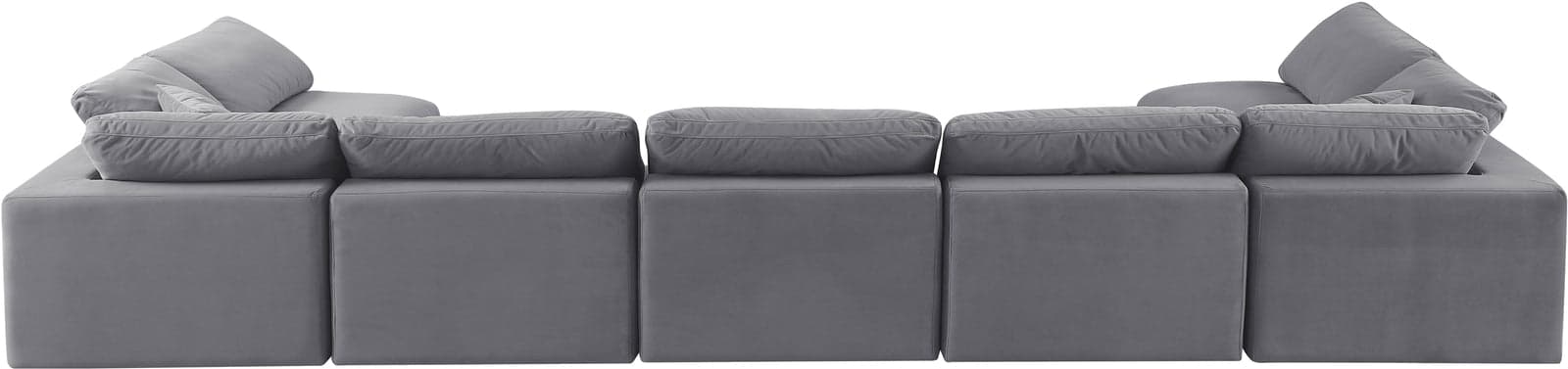 Farrah 197" Grey Velvet Upholstered Sectional, 7-Piece — View 1 (1/3)