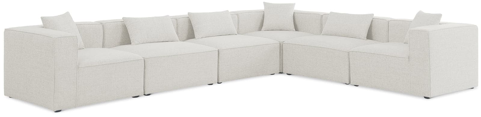 Farrah 144" Cream Fabric Upholstered Sectional, 6-Piece — Vista 1 (1/3)