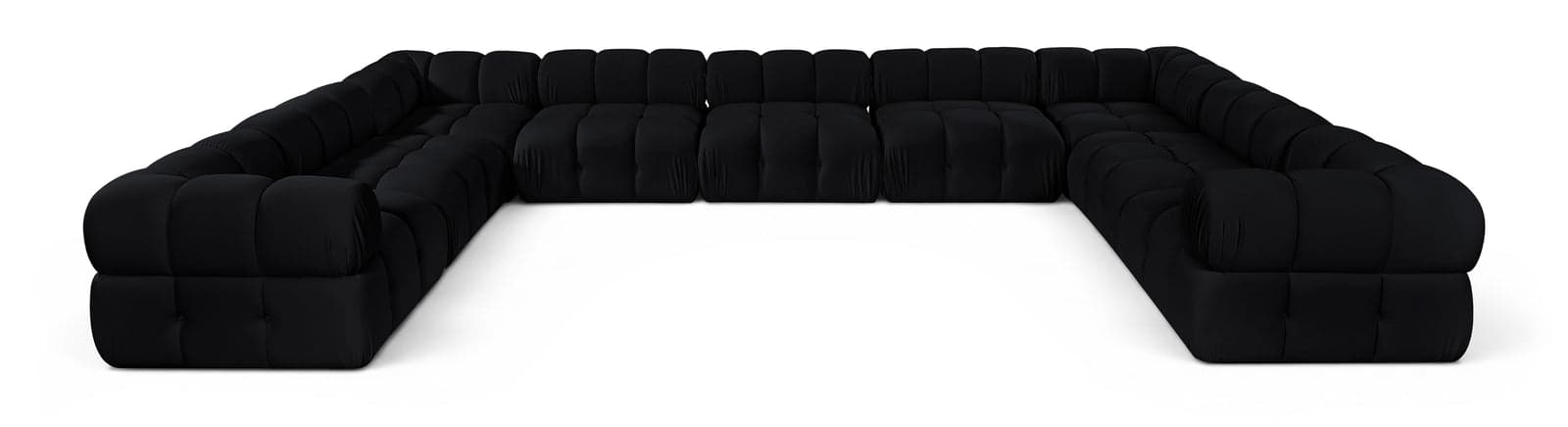 Camden Black Velvet Performance Fabric Upholstered Sectional, 9-Piece — Vista 1 (1/3)