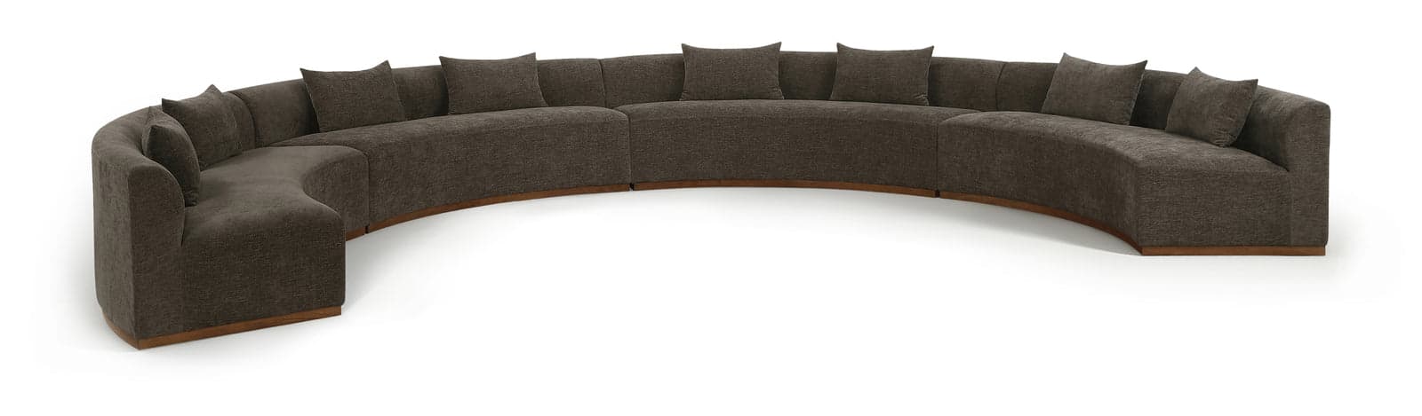 Orla 225.25" Brown Chenille Fabric Upholstered Sectional, 4-Piece — Vista 1 (1/3)