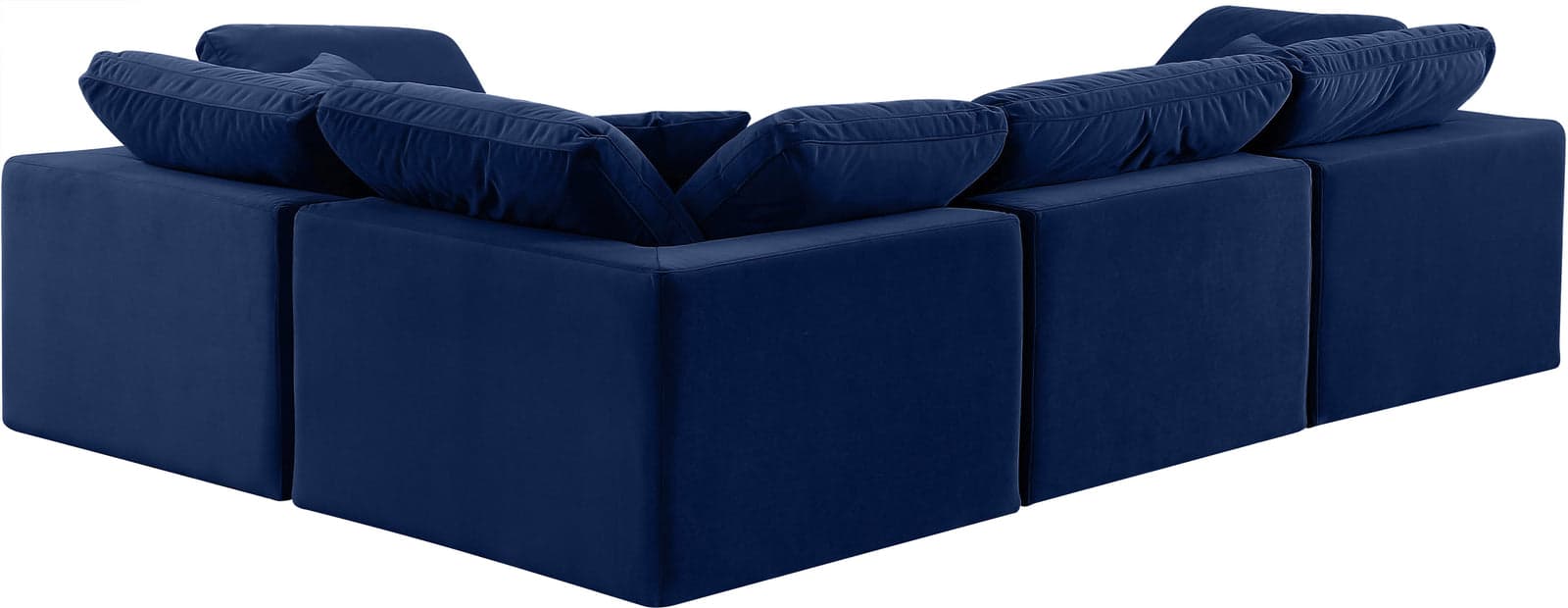 Farrah 119" Navy Velvet Upholstered Sectional, 4-Piece (Style 3) — Vista 1 (1/3)