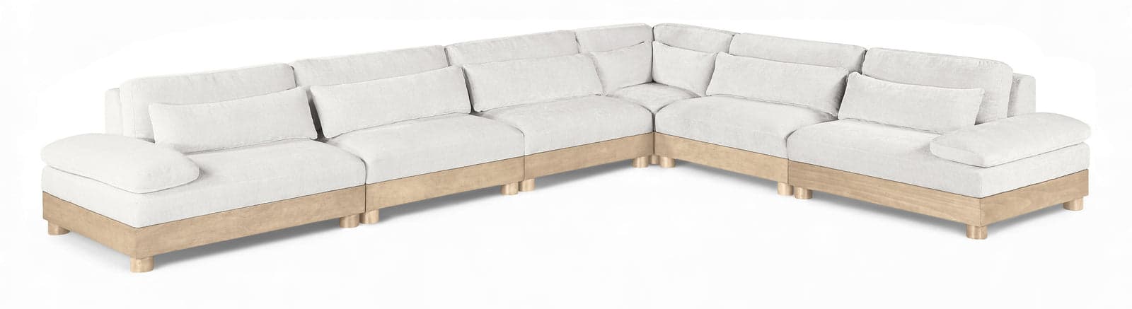 Kira 167.75" Cream Chenille Fabric Upholstered Modular Sectional, 6-Piece — Vista 1 (1/3)