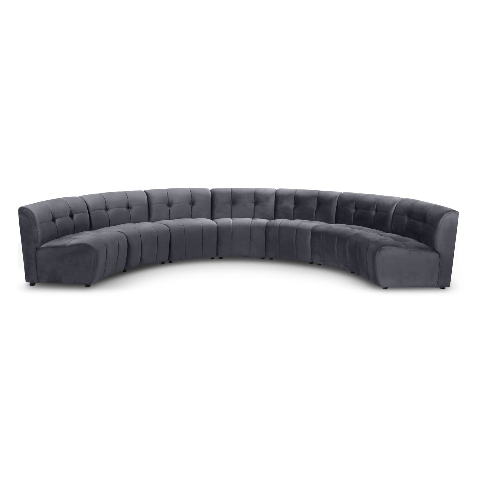 Kira 169.5" Grey Velvet Upholstered Sectional, 7-Piece — Vista 1 (1/3)