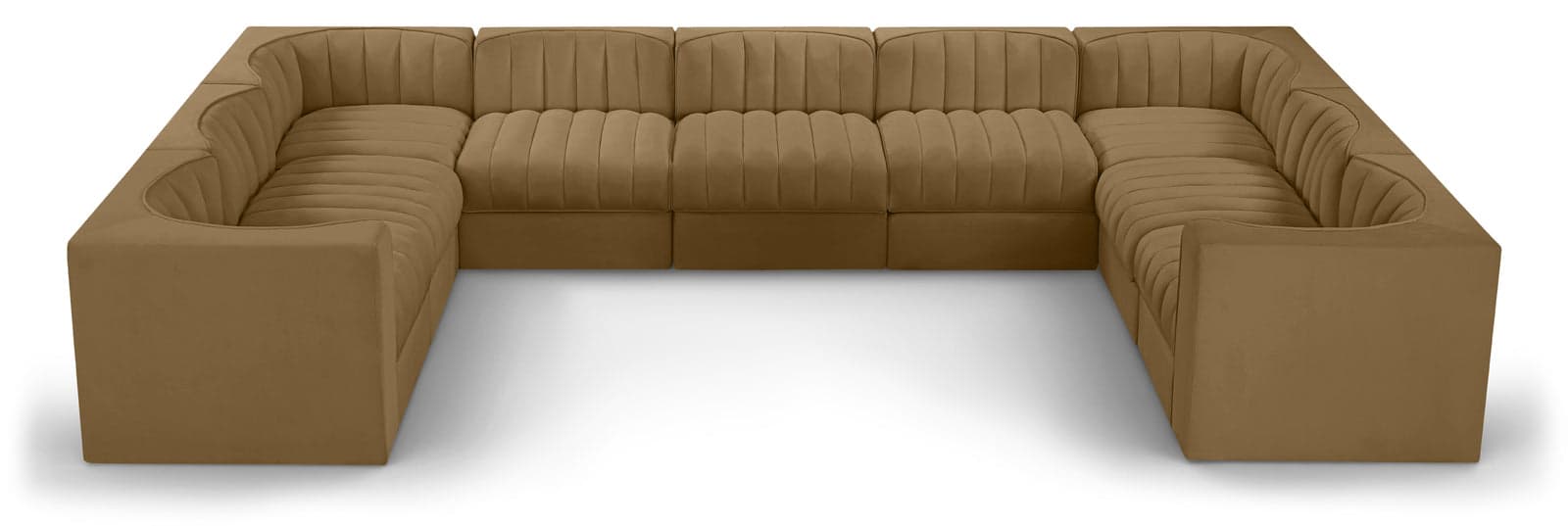 Talia Saddle Velvet Performance Fabric Upholstered Sectional, 9-Piece (Style 2) — Vista 1 (1/3)