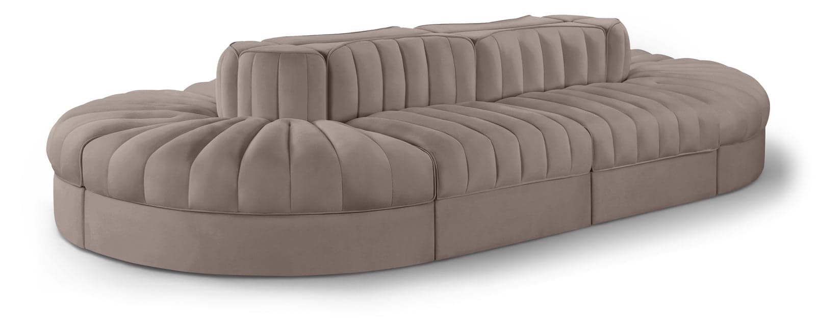 Talia Taupe Velvet Performance Fabric Upholstered Sectional, 8-Piece (Style 2) — Vista 1 (1/3)