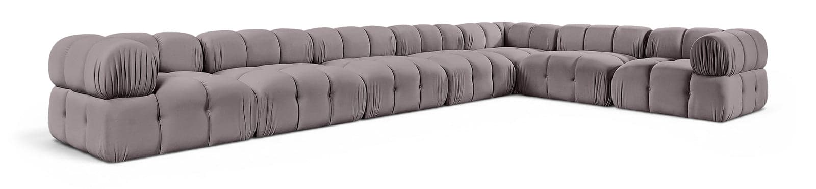 Camden Taupe Velvet Performance Fabric Upholstered Sectional, 7-Piece (Style 4) — Vista 1 (1/3)