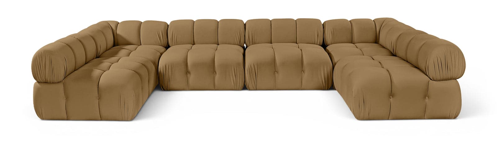 Camden Saddle Velvet Performance Fabric Upholstered Sectional, 6-Piece (Style 3) — Vista 1 (1/3)