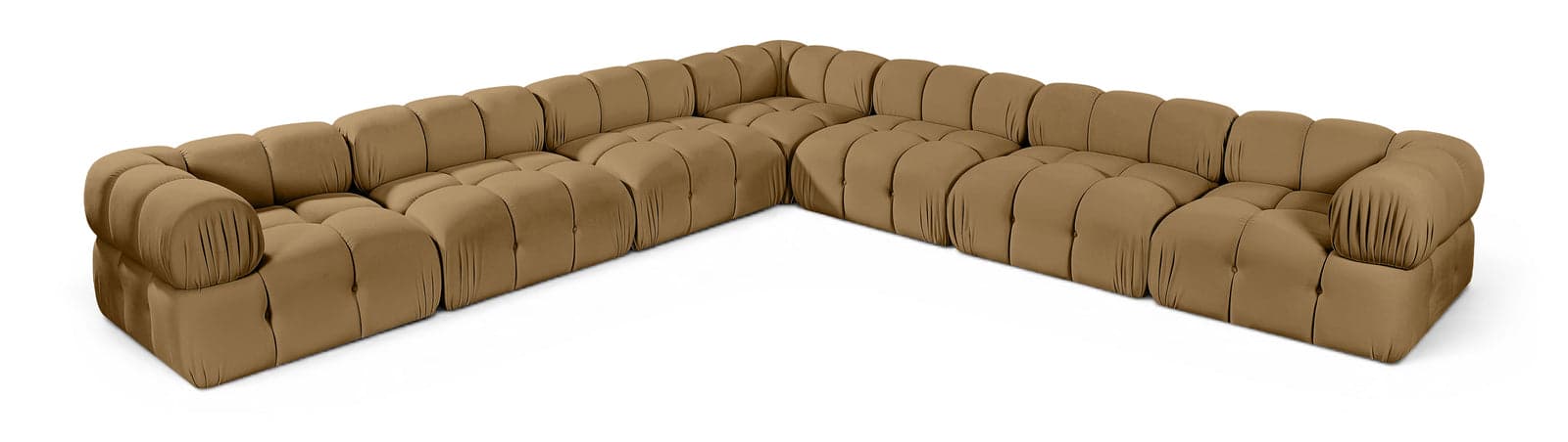 Camden Saddle Velvet Performance Fabric Upholstered Sectional, 7-Piece — Vista 1 (1/3)