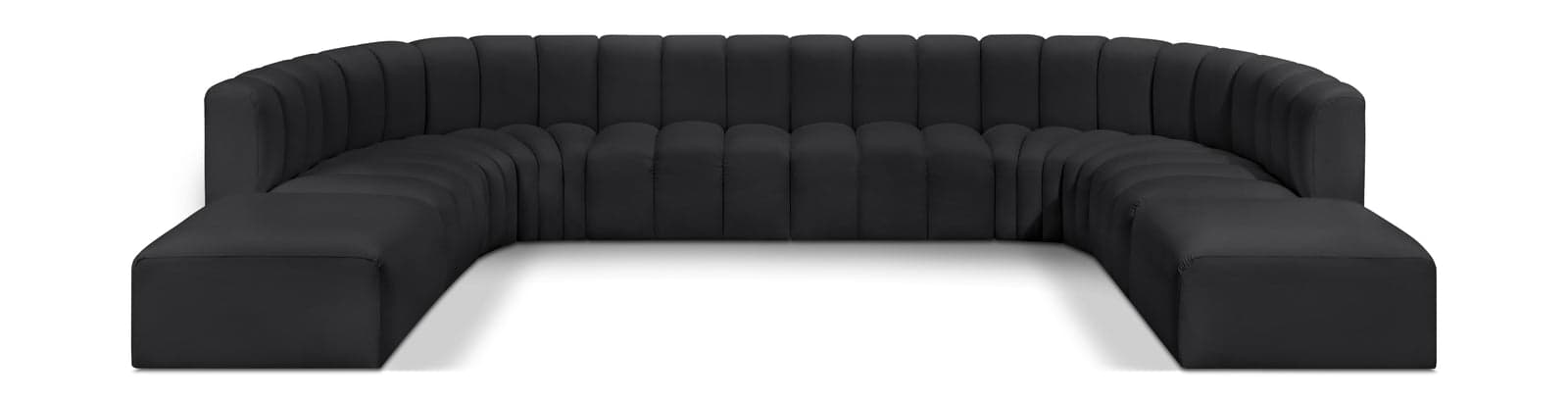 Yara 161" Vegan Leather Upholstered Sectional, 10-Piece — Vista 1 (1/5)