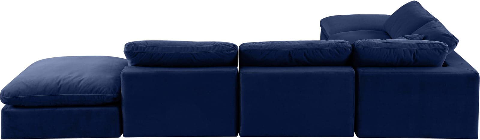 Farrah 157" Navy Velvet Upholstered Sectional, 6-Piece — Vista 1 (1/3)