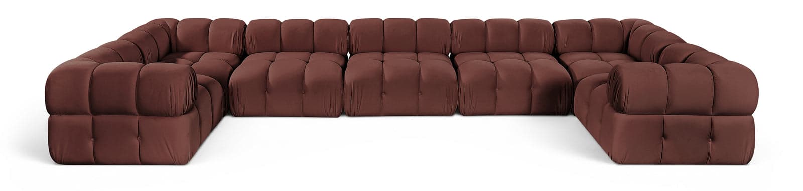 Camden Rose Velvet Performance Fabric Upholstered Sectional, 7-Piece (Style 6) — Vista 1 (1/3)