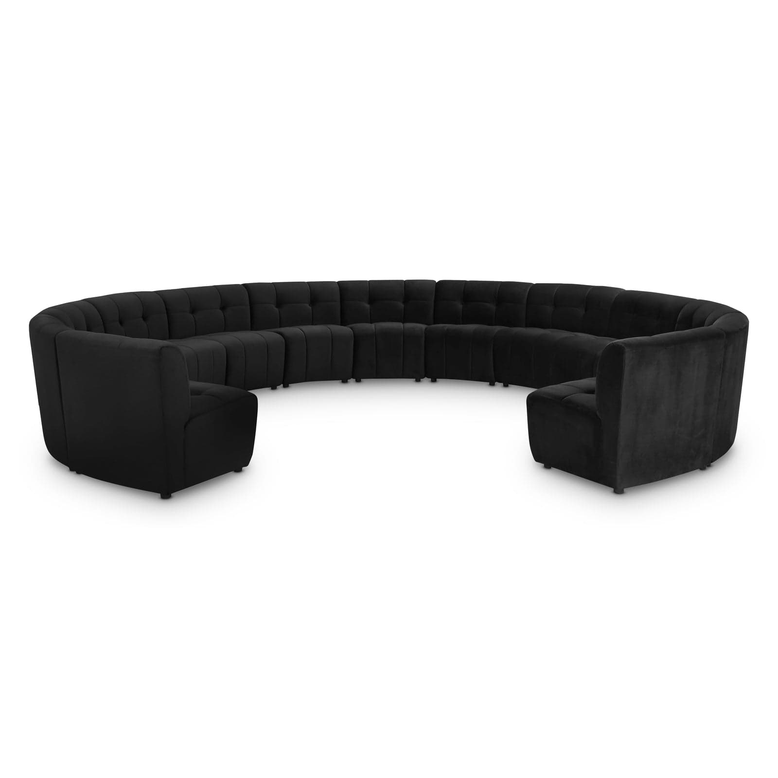 Kira 177.5" Black Velvet Upholstered Sectional, 13-Piece — Vista 1 (1/3)