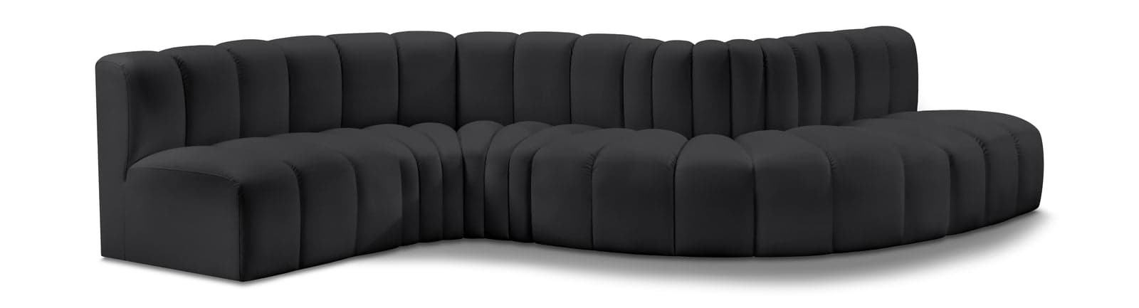 Yara 145" Vegan Leather Upholstered Sectional, 6-Piece — Vista 1 (1/5)