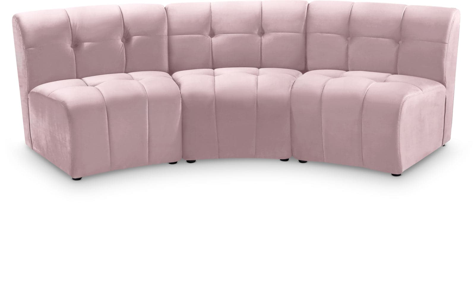 Kira 94" Pink Velvet Upholstered Sectional, 3-Piece — Vista 1 (1/3)