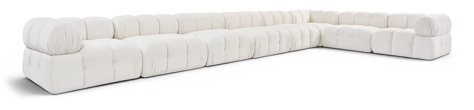 Camden Cream Velvet Performance Fabric Upholstered Sectional, 8-Piece (Style 2) — Vista 1 (1/3)