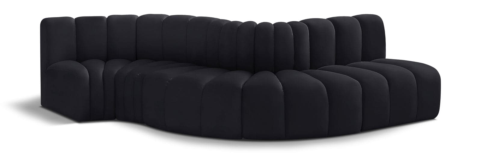 Yara 122" Velvet Upholstered Sectional, 5-Piece — View 1 (1/6)