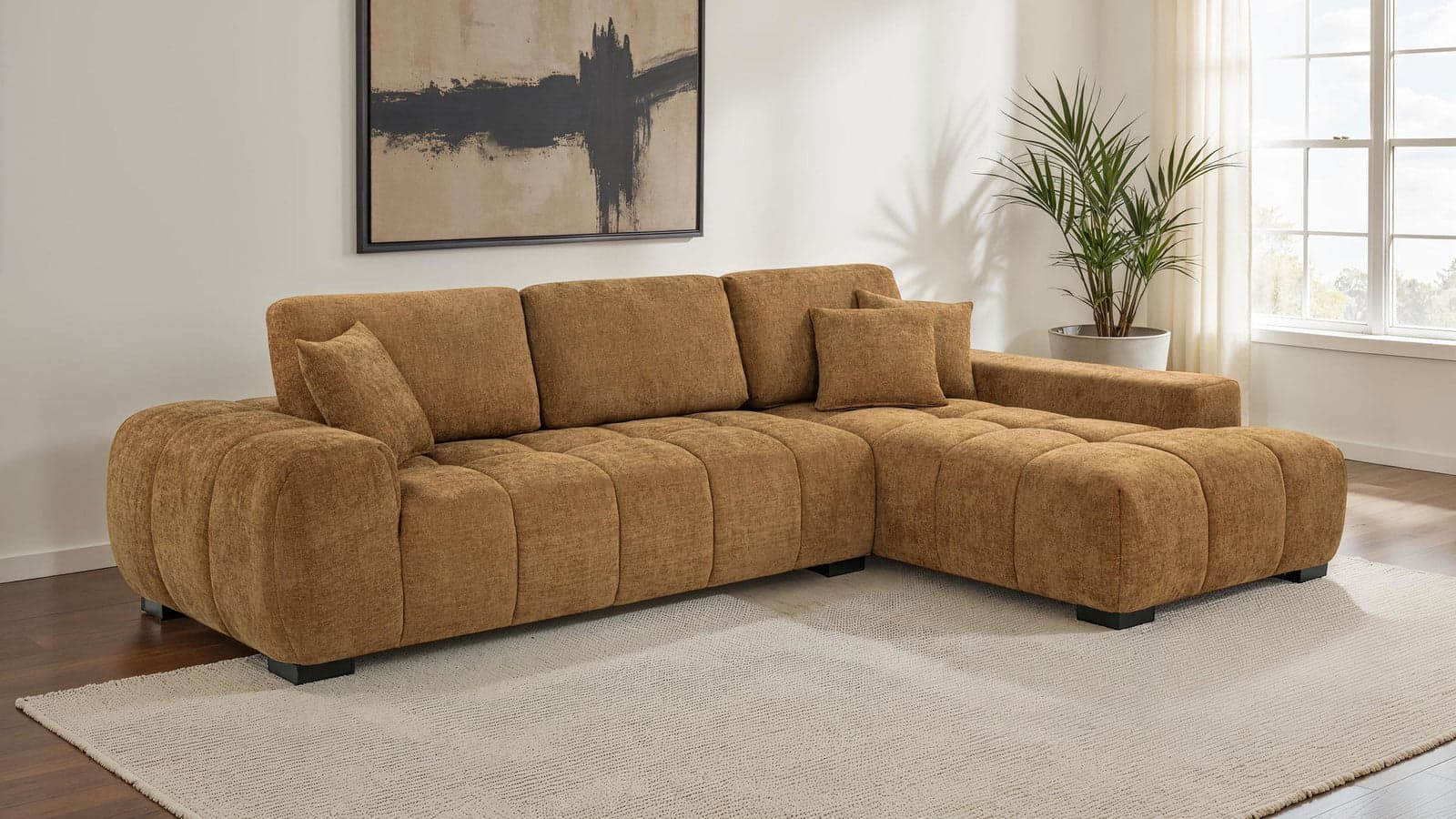 Schwartzman Upholstered Sectional Chaise Sofa Amber — View 1 (1/3)