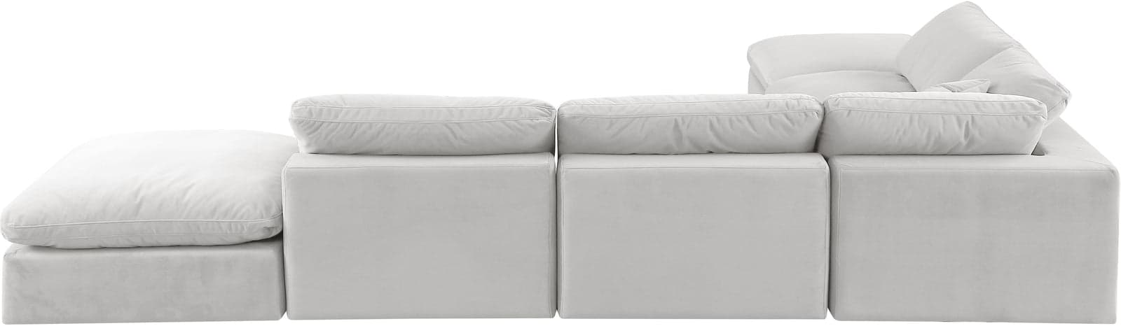 Farrah 157" Cream Velvet Upholstered Sectional, 6-Piece — View 1 (1/3)