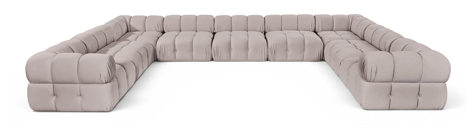 Camden Beige Velvet Performance Fabric Upholstered Sectional, 9-Piece — Vista 1 (1/3)