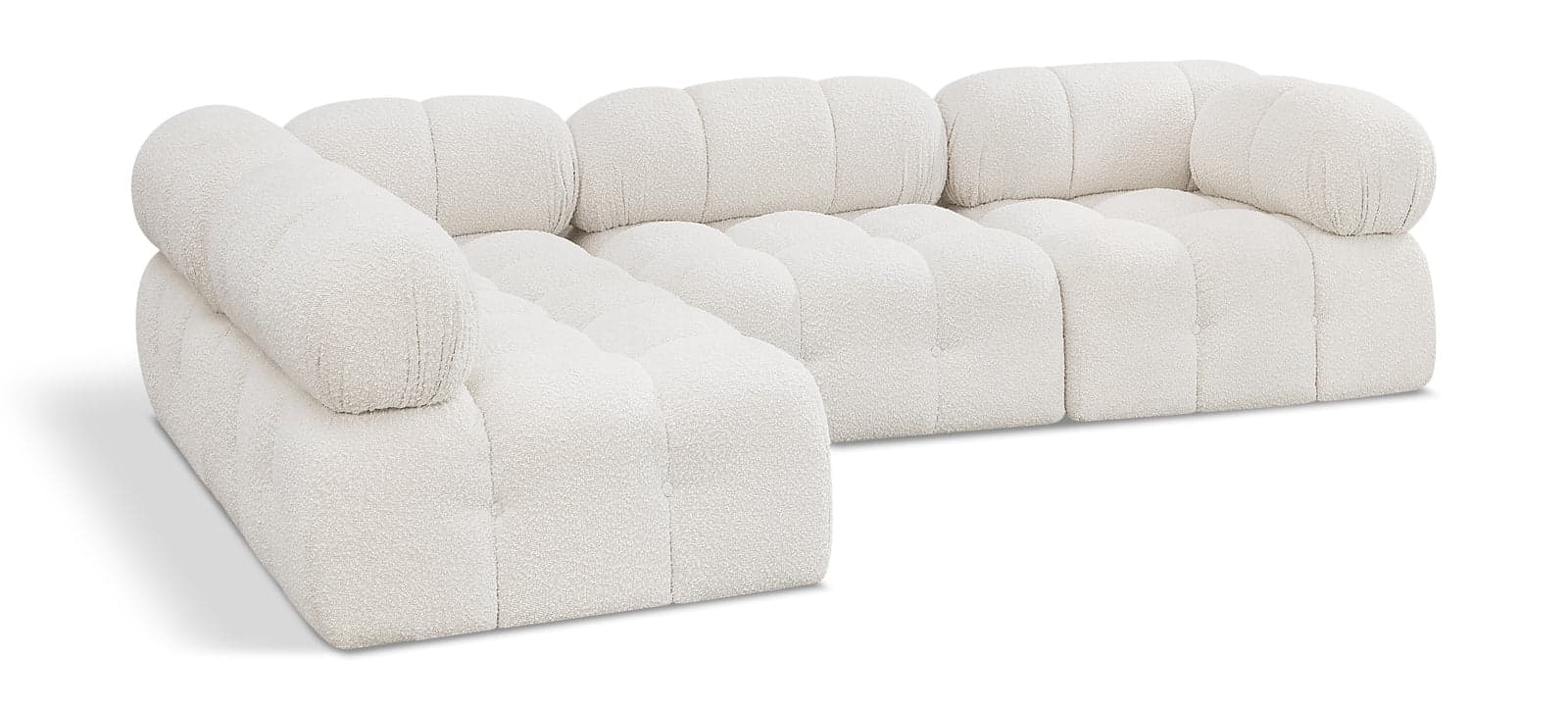Darcy 102" Cream Boucle Fabric Upholstered Sectional, 4-Piece — Vista 1 (1/3)