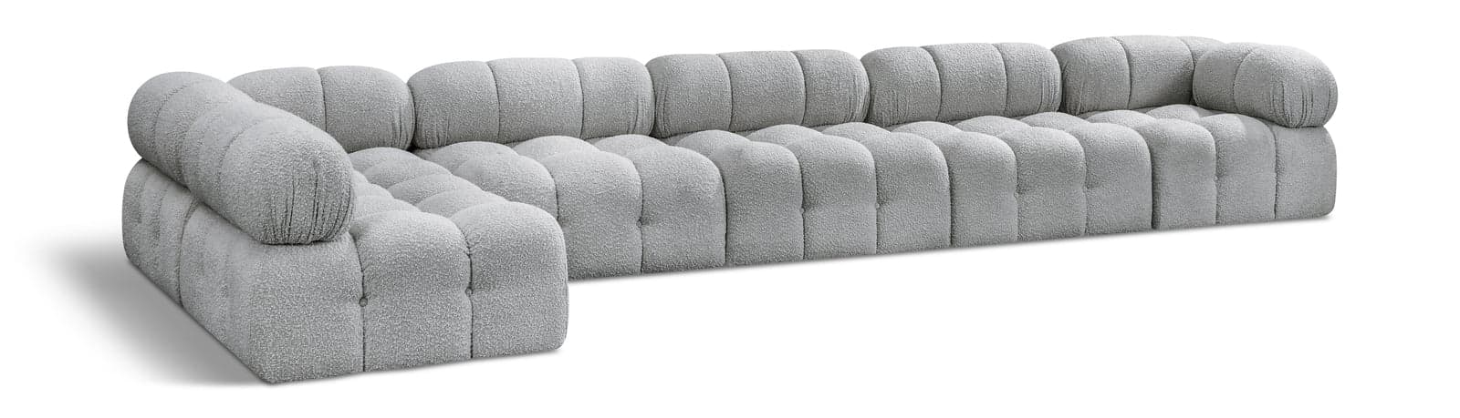 Darcy 170" Grey Boucle Fabric Upholstered Sectional, 6-Piece — Vista 1 (1/3)