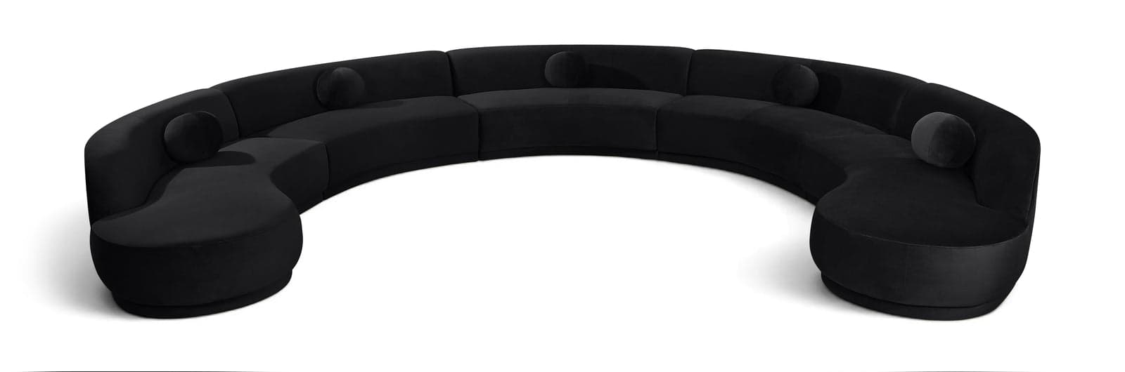 Juniper 192" Black Velvet Performance Fabric Upholstered Sectional — Vista 1 (1/3)