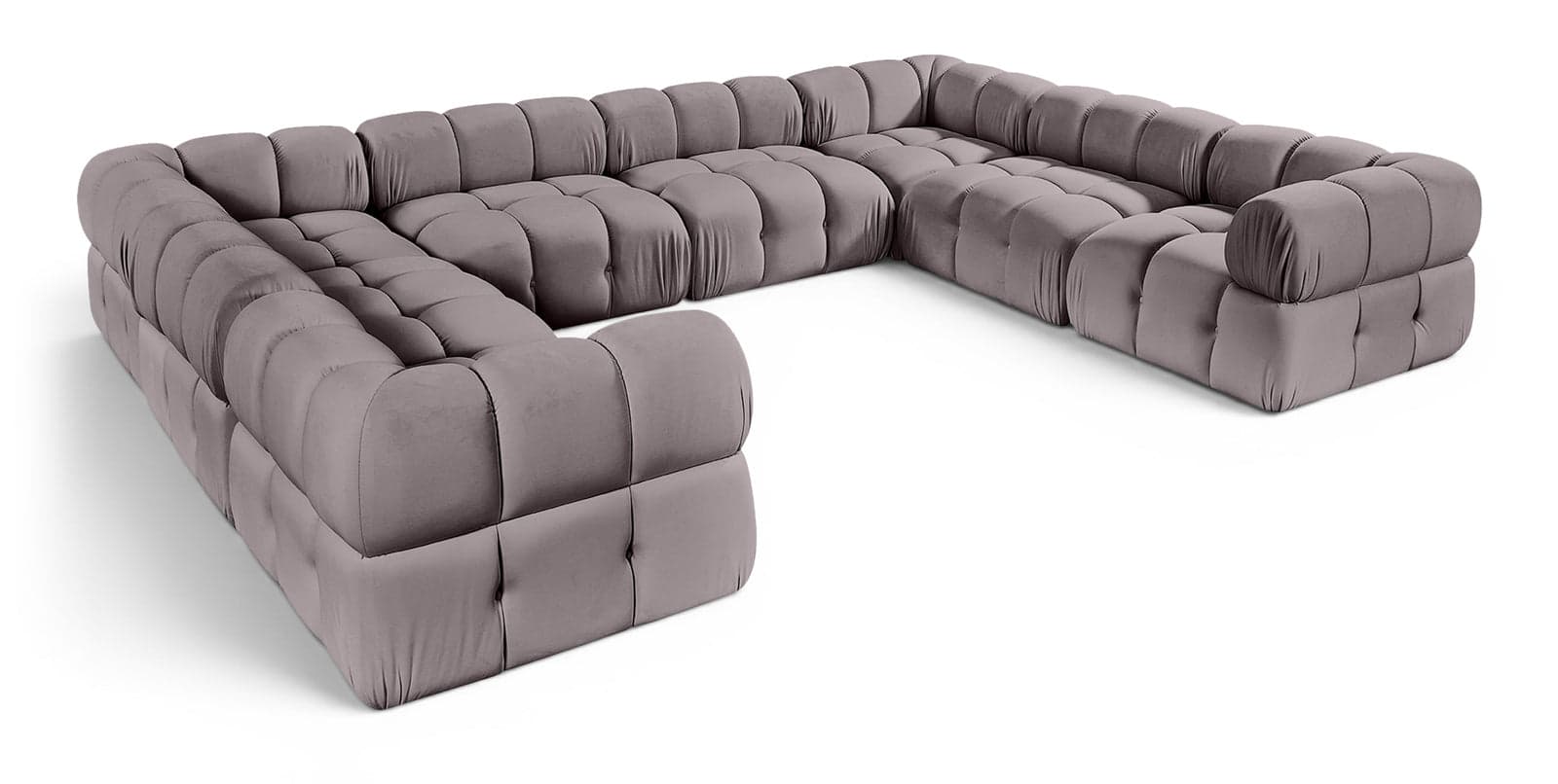 Camden Taupe Velvet Performance Fabric Upholstered Sectional, 8-Piece — Vista 1 (1/3)
