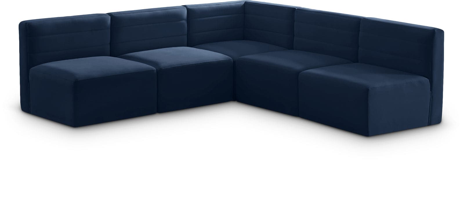 Opal 94" Navy Velvet Upholstered Comfort Sectional, 5-Piece — Vista 1 (1/3)