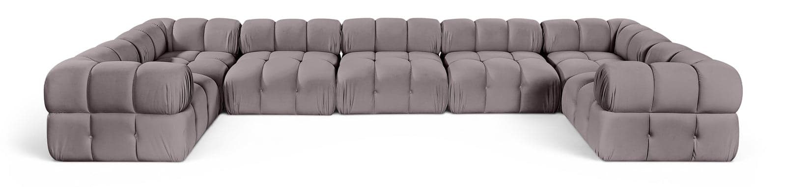 Camden Taupe Velvet Performance Fabric Upholstered Sectional, 7-Piece (Style 6) — Vista 1 (1/3)