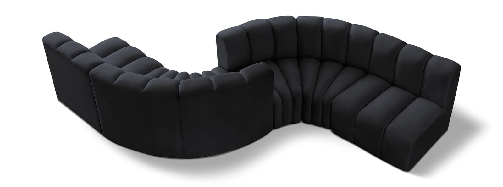 Yara 145" Velvet Upholstered Sectional, 6-Piece (Style 2) — Vista 1 (1/6)