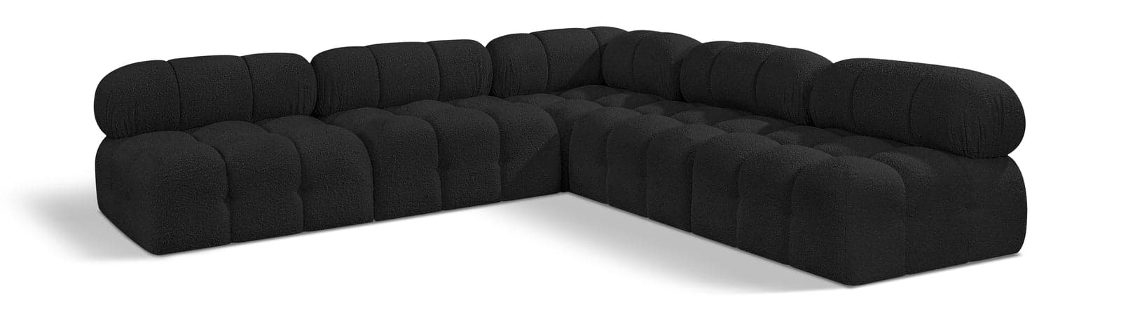 Darcy 102" Black Boucle Fabric Upholstered Sectional, 5-Piece — Vista 1 (1/3)