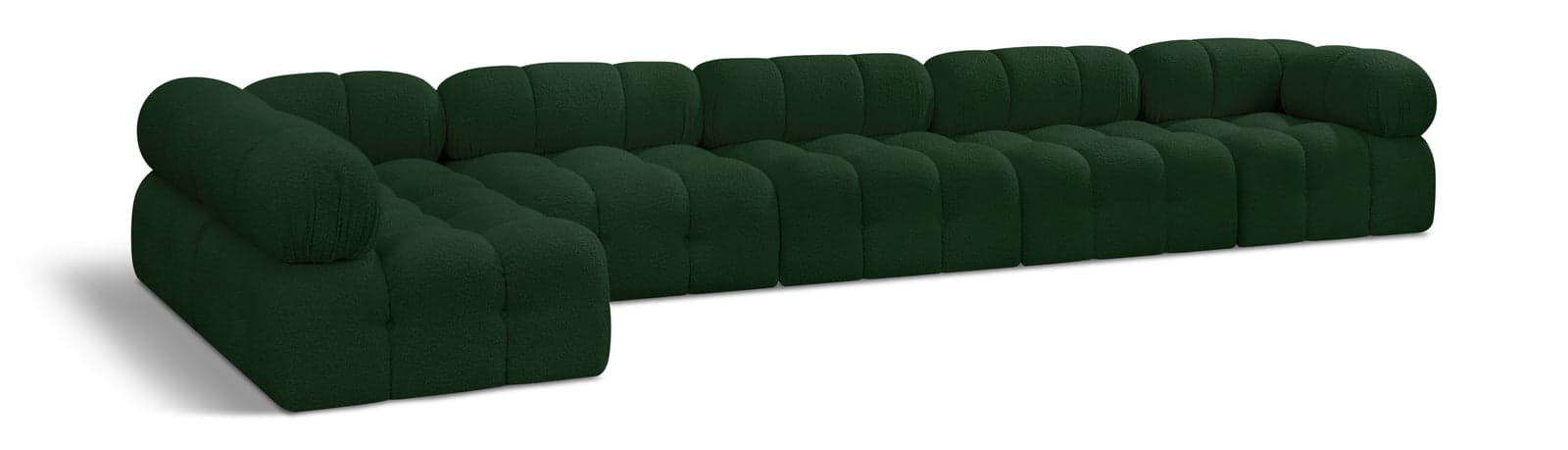 Darcy 170" Green Boucle Fabric Upholstered Sectional, 6-Piece — Vista 1 (1/3)