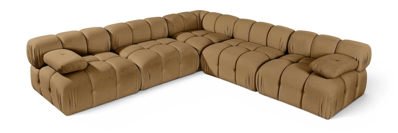 Camden Saddle Velvet Performance Fabric Upholstered Sectional, 5-Piece (Style 2) — Vista 1 (1/3)