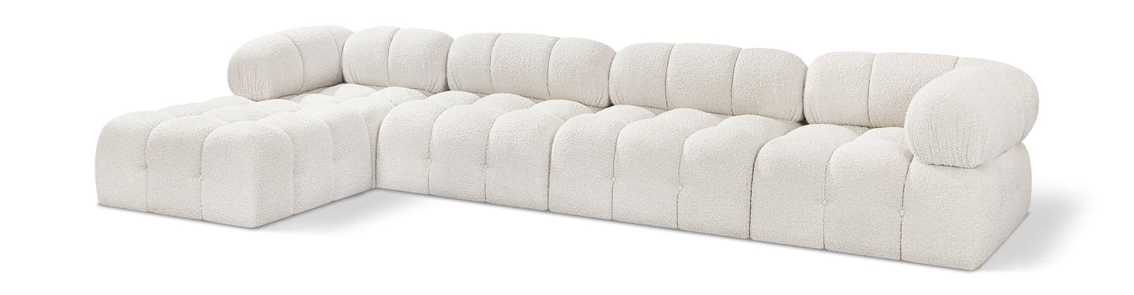 Darcy 136" Cream Boucle Fabric Upholstered Sectional, 5-Piece (Style 2) — Vista 1 (1/3)